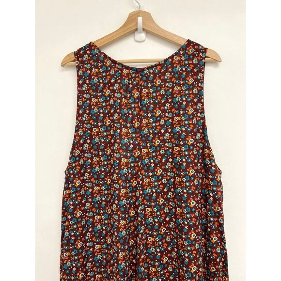 Natural Life Let's Just Go Wide-Leg Bohemian V-Neck 70s Floral Jumpsuit S/M - Picture 8 of 15